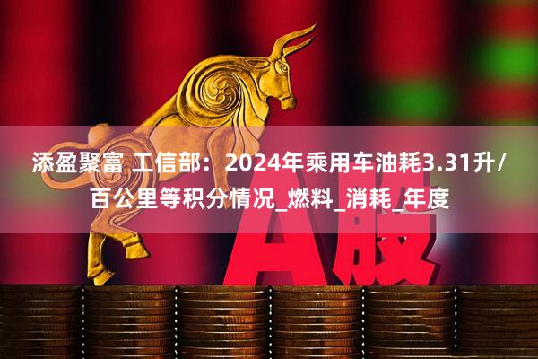 添盈聚富 工信部：2024年乘用车油耗3.31升/百公里等积分情况_燃料_消耗_年度